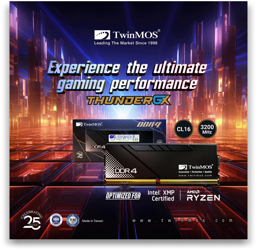 TwinMOS 8GB ThunderGX 3200mhz CL16 DDR4 Bellek