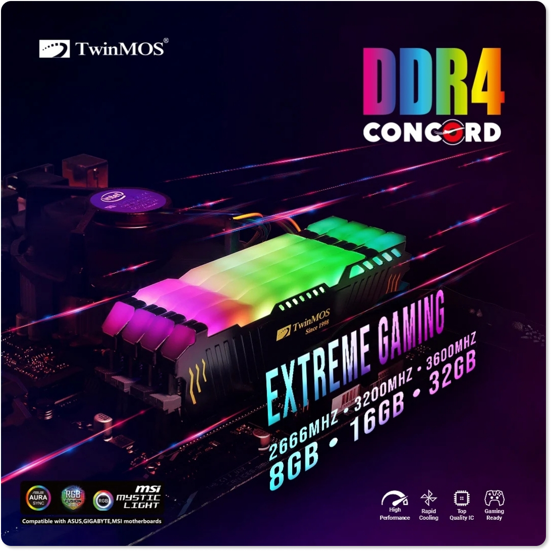 TwinMOS 8GB Concorde RGB 3200mhz